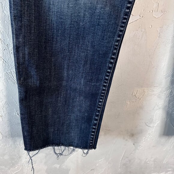 Mother Denim The Dropout Fray Moon Dark Jeans Womens 26 Stretch Comfort - Picture 4 of 13